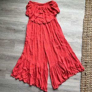 Juniper Blu Strapless Tiered Jumpsuit